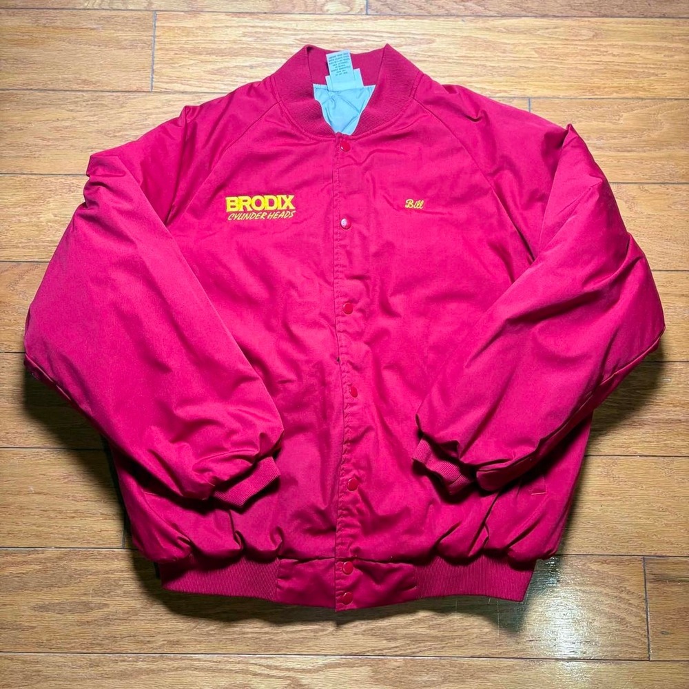 Mens vintage Hartwell sports bomber snap button jacket size 2XL